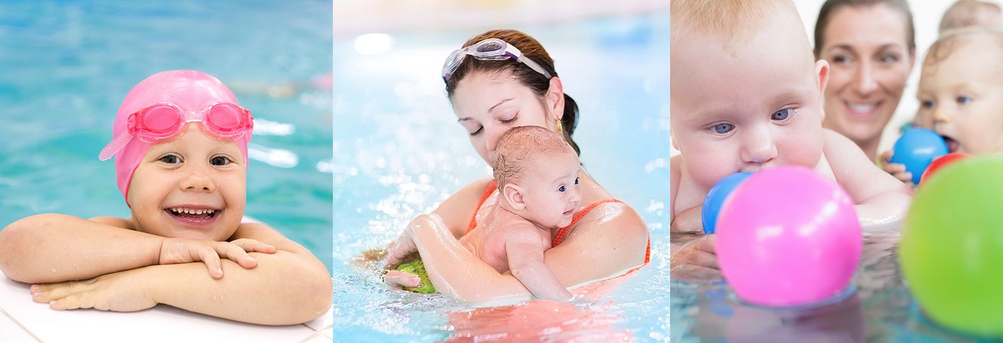 Mums with babies at swimming pool
