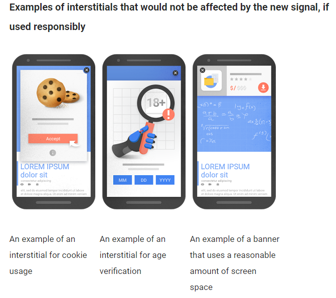 Multiply digital; Google pop ups example 