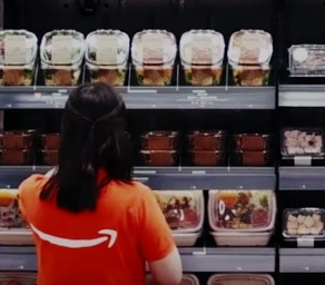 Person in Amazon Go store