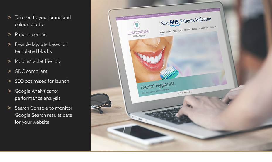 A specialist dental site that's attractive, intuitive and full of content.